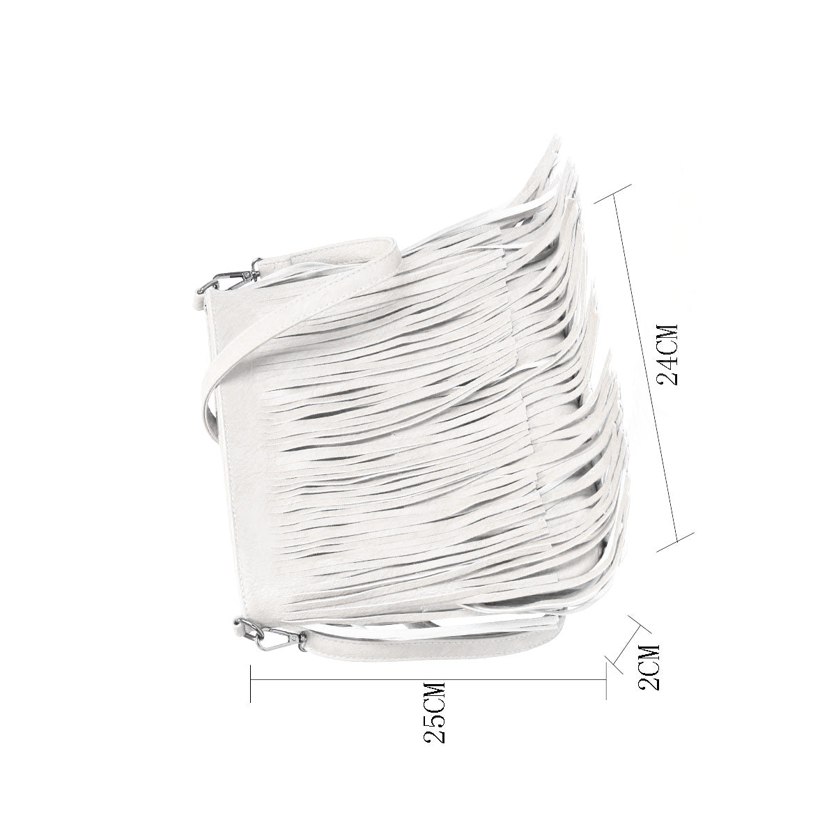 GESSY TASSEL HANDBAG IN WHITE