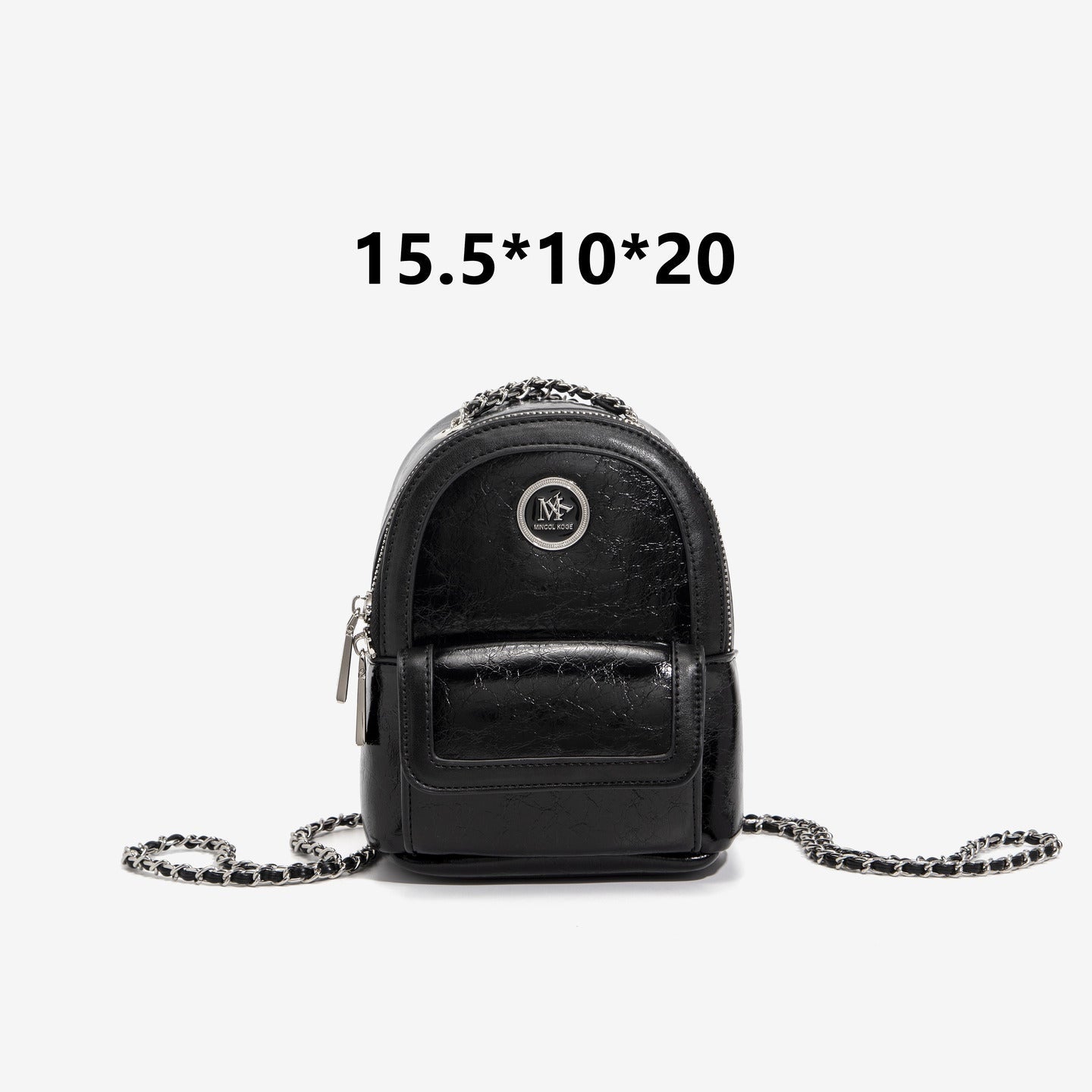 GESSY CHAIN STRAP SMALL BACKPACK IN SILVER