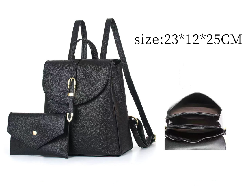 GESSY FAUX LEATHER FLAP BACKPACK