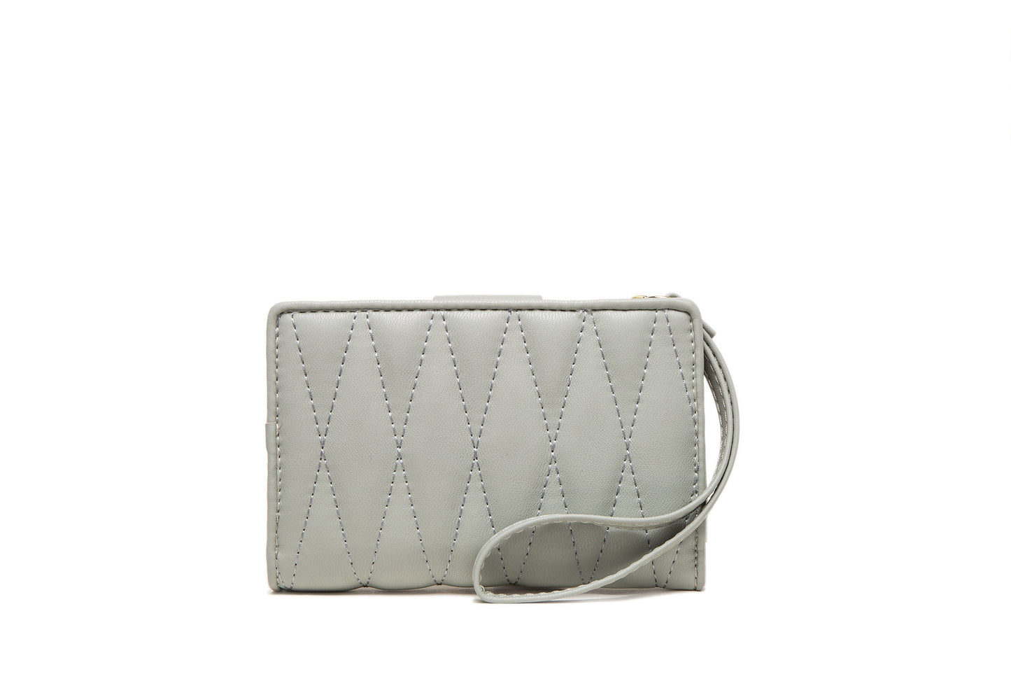GESSY DIAMOND SHAPE QUILTED MEDIUM CLUTCH PURSE IN ORANGE