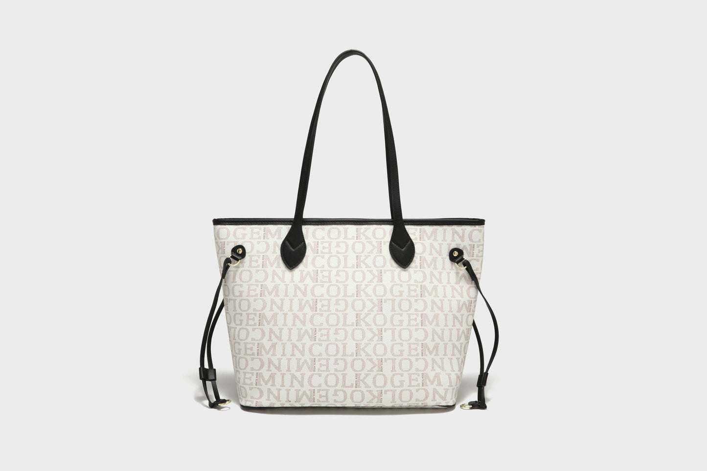 GESSY RETRO LUXURY LARGE TOTE BAG WITH SMALL HANDBAG 2 PCS SET IN WHITE