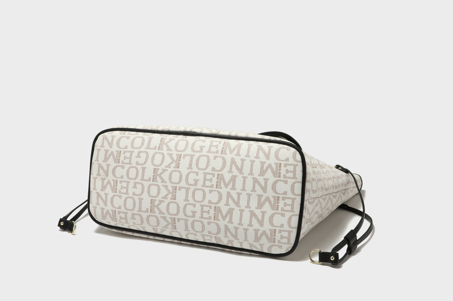 GESSY RETRO LUXURY LARGE TOTE BAG WITH SMALL HANDBAG 2 PCS SET IN WHITE