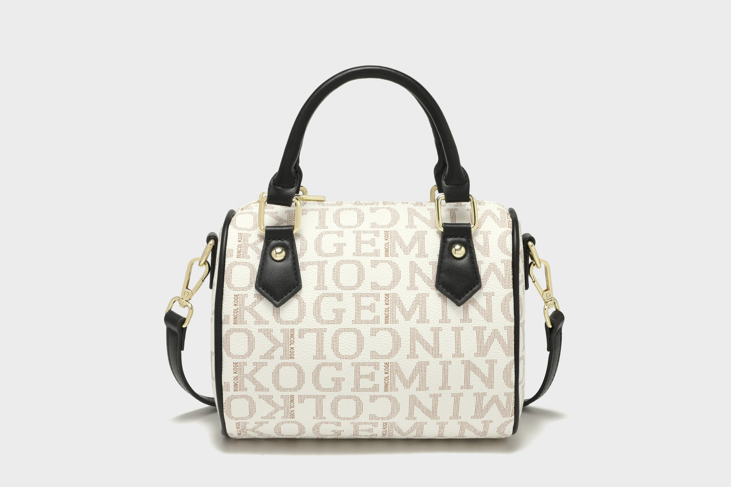 GESSY RETRO LUXURY LARGE TOTE BAG WITH SMALL HANDBAG 2 PCS SET IN WHITE