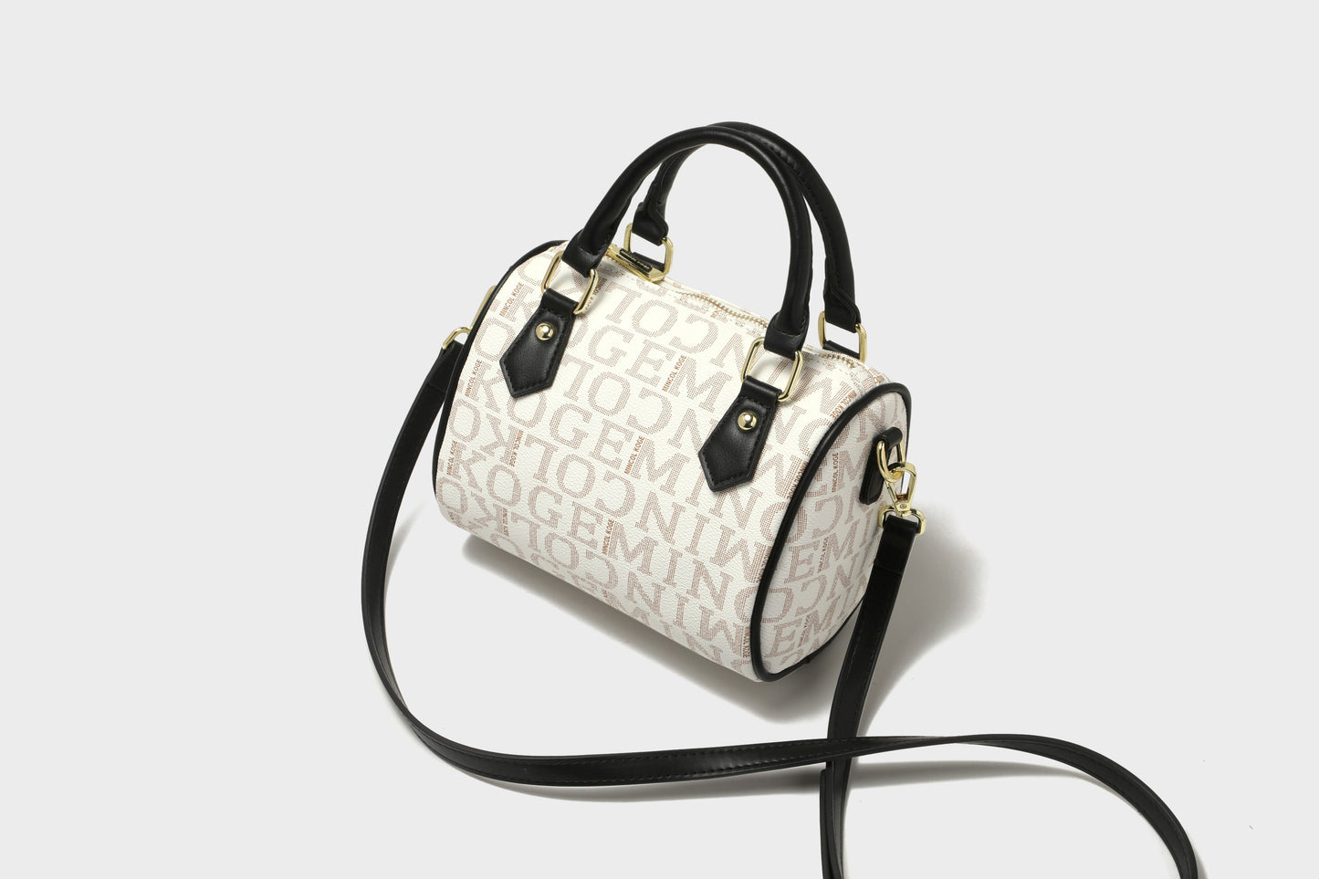 GESSY RETRO LUXURY LARGE TOTE BAG WITH SMALL HANDBAG 2 PCS SET IN WHITE