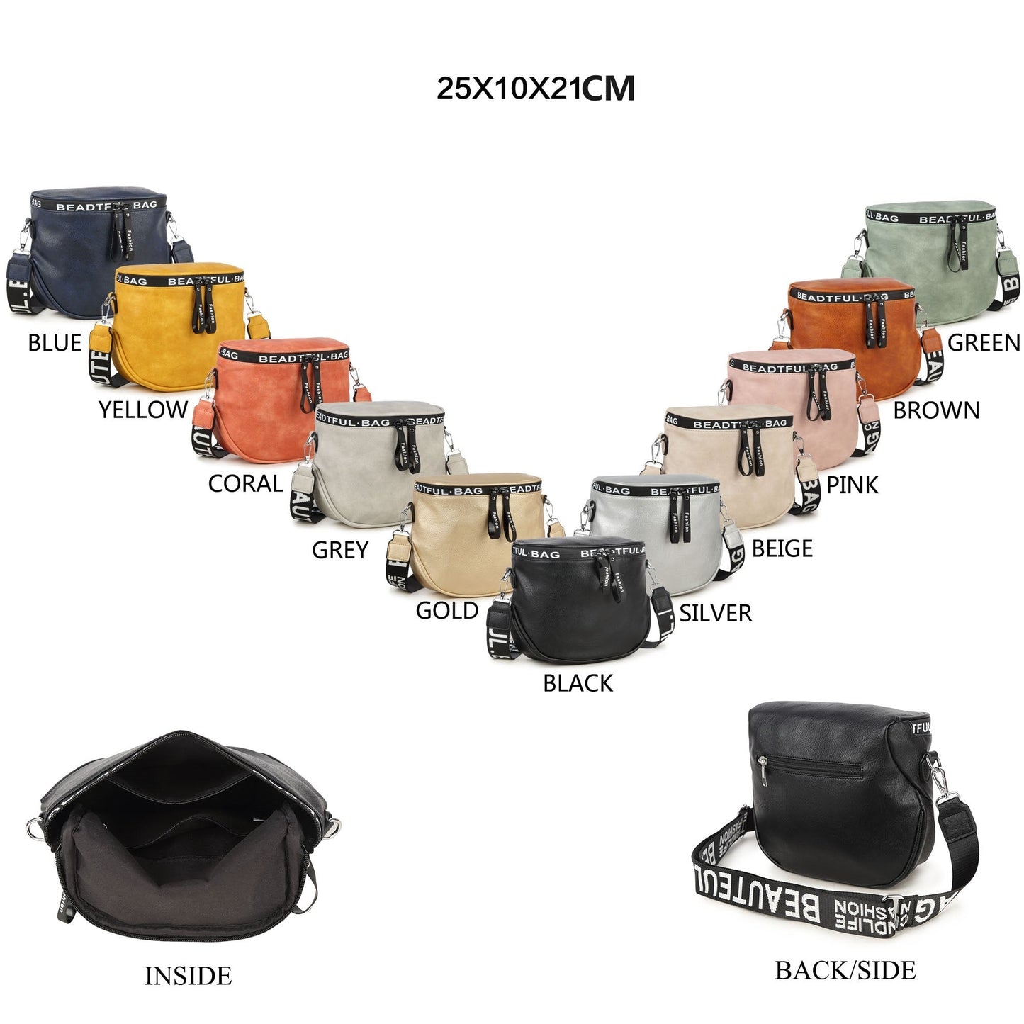 GESSY SEMICIRCLE BUCKET BAG IN BLACK