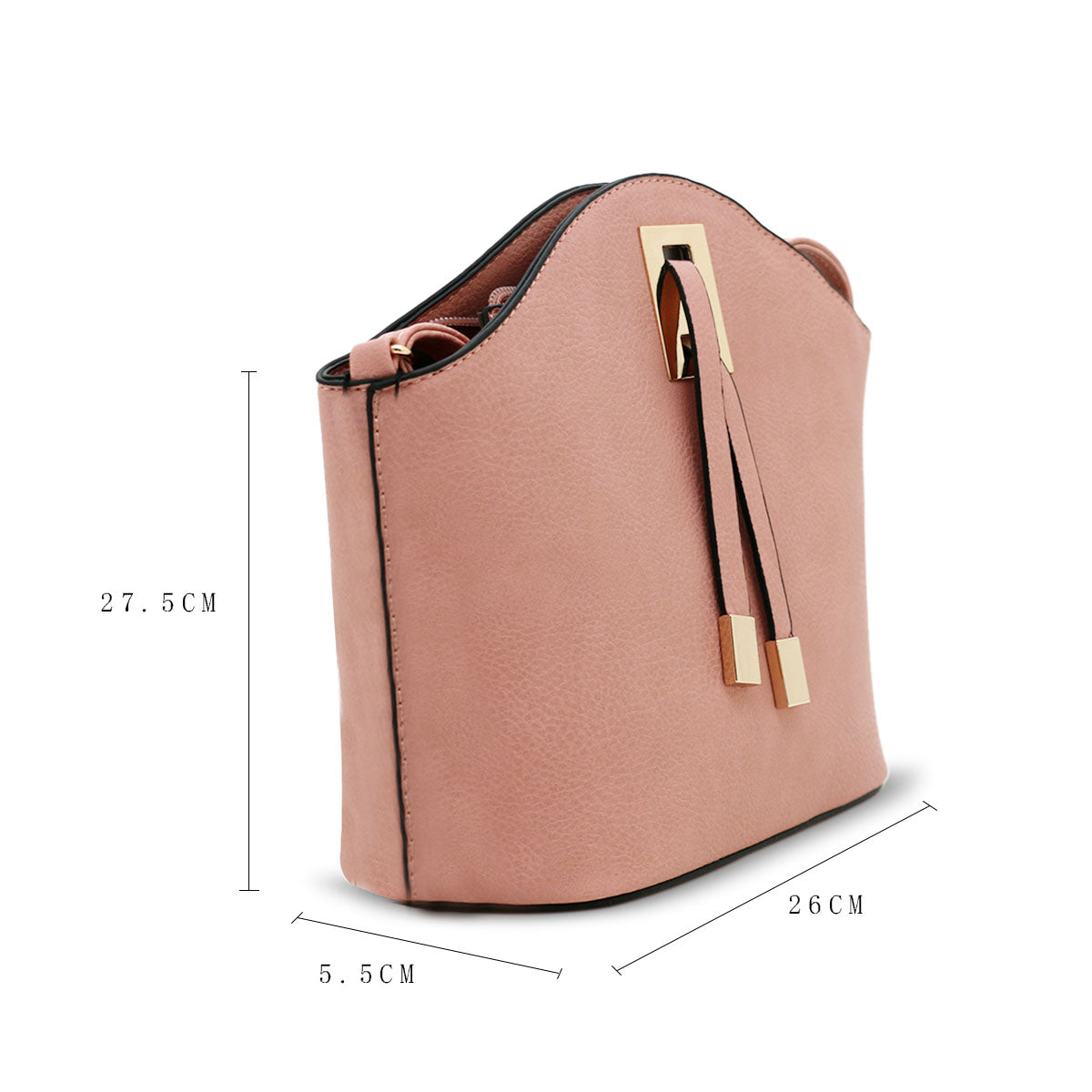 GESSY OVAL SHAPE HANDBAG IN PINK