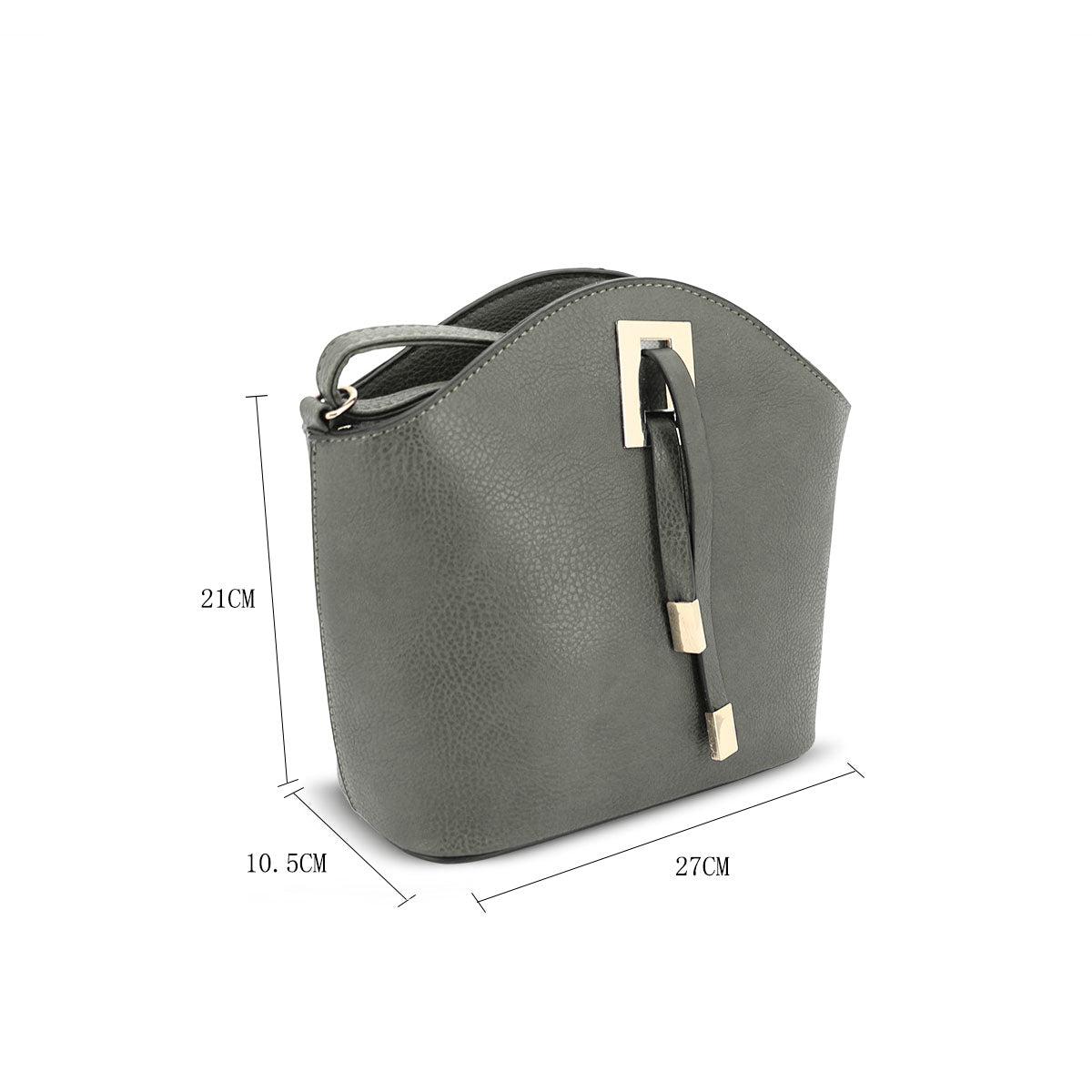 GESSY OVAL SHAPE HANDBAG IN GREY