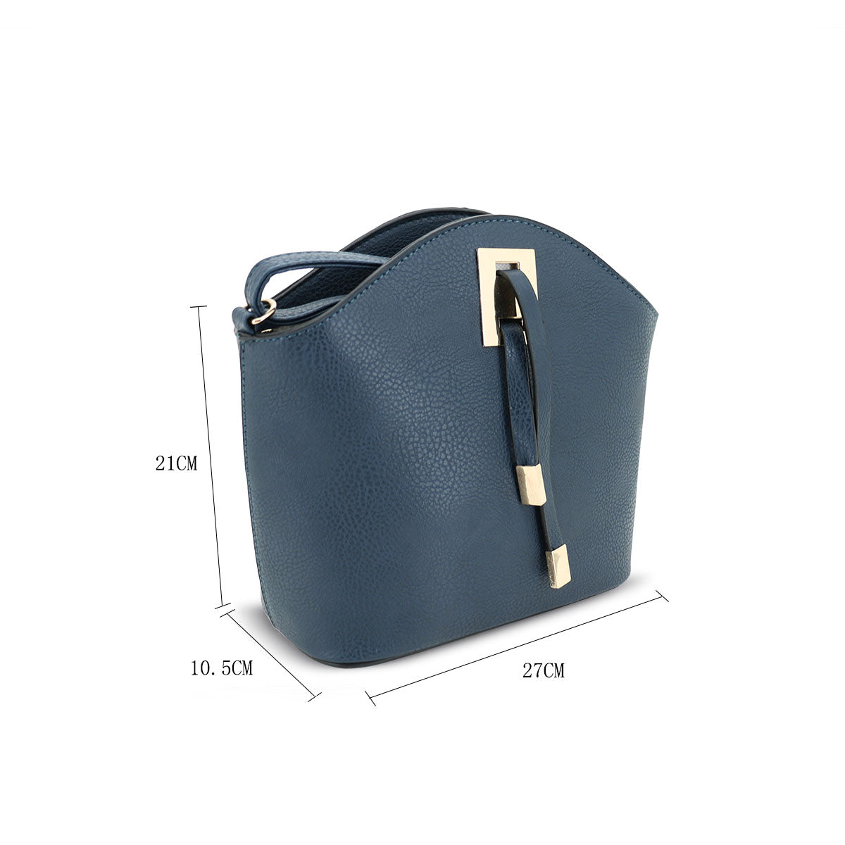 GESSY OVAL SHAPE HANDBAG IN BLUE