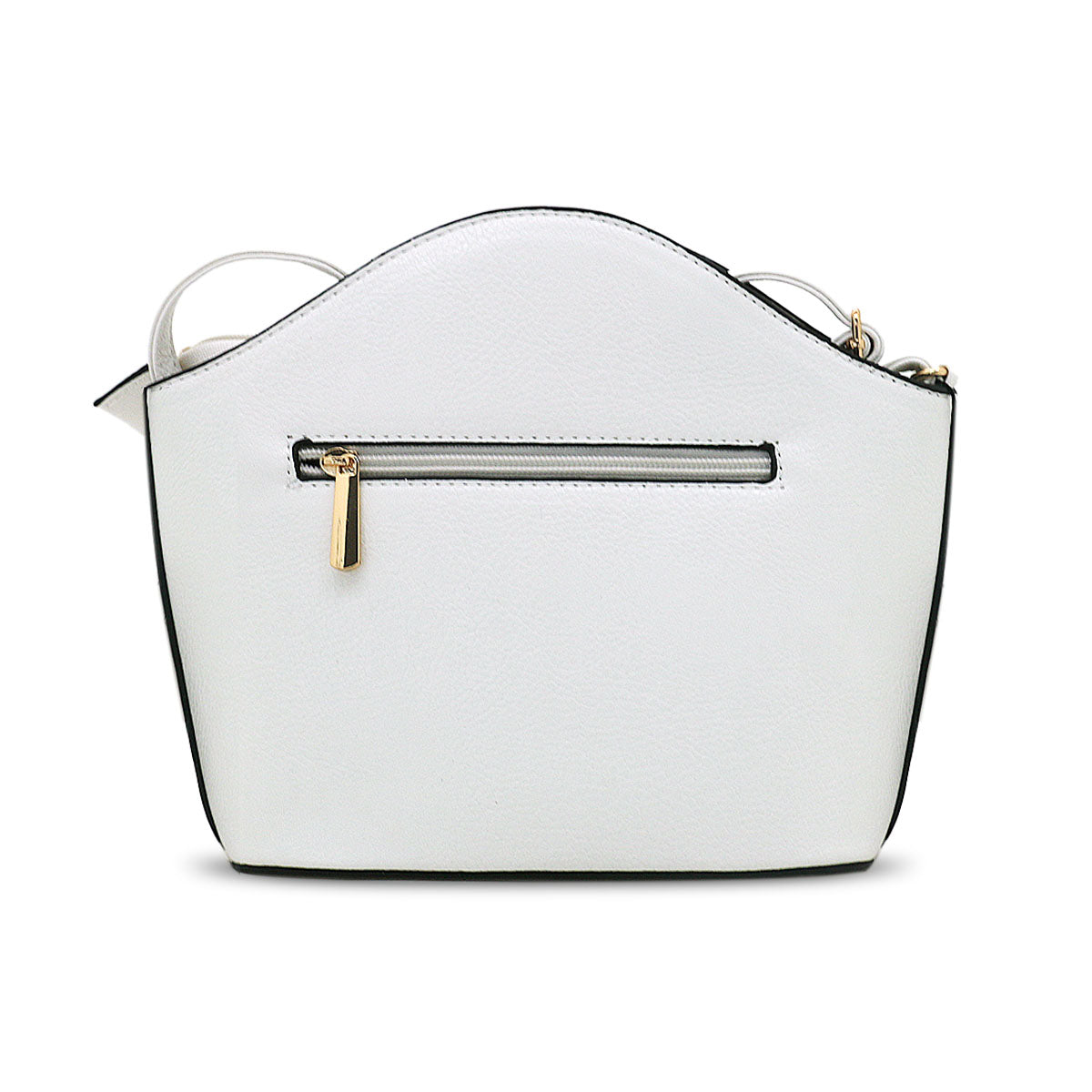 GESSY OVAL SHAPE HANDBAG IN WHITE