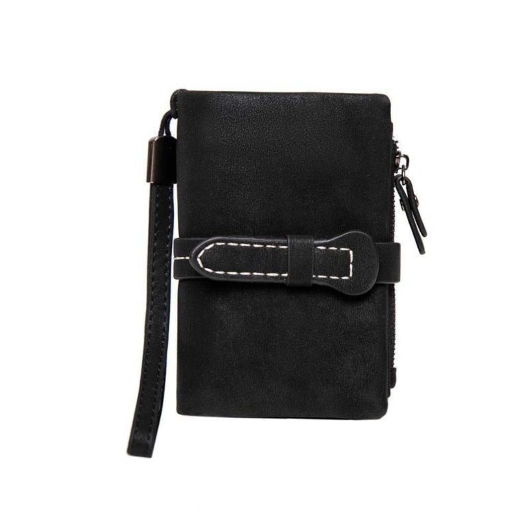 GESSY DOUBLE-LOCKED PURSE WALLET IN BLACK