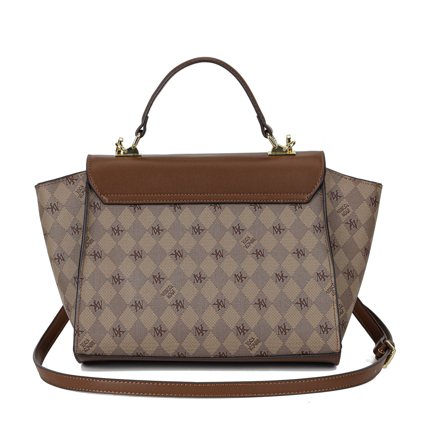 GESSY TRAPEZE SATCHEL FLAP TOTE BAG