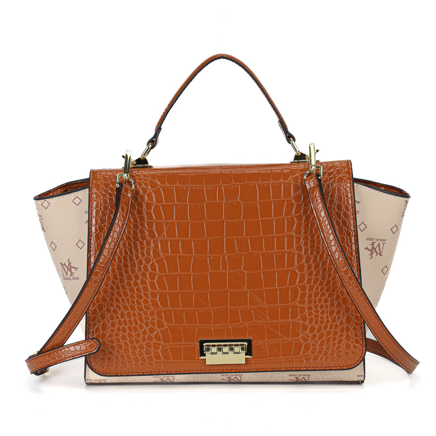 GESSY TRAPEZE SATCHEL FLAP TOTE BAG