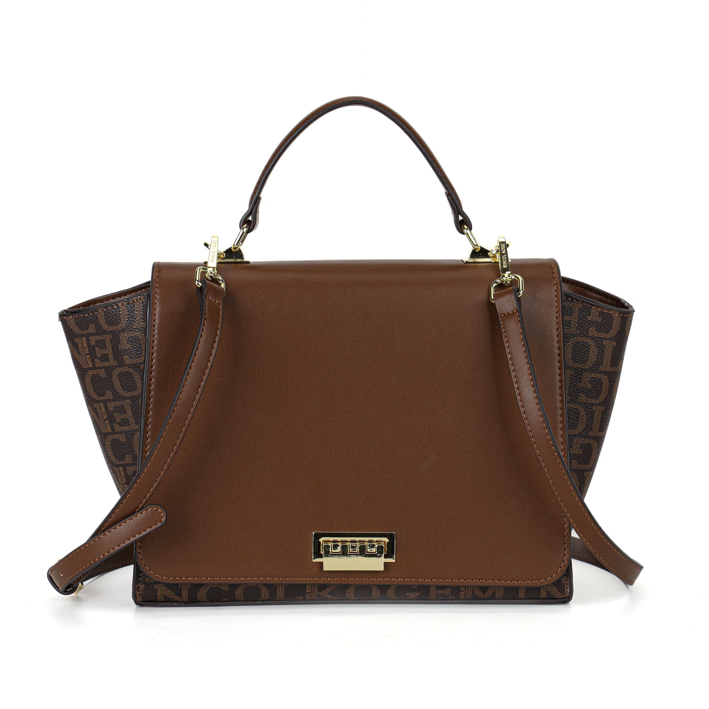 GESSY TRAPEZE SATCHEL FLAP TOTE BAG