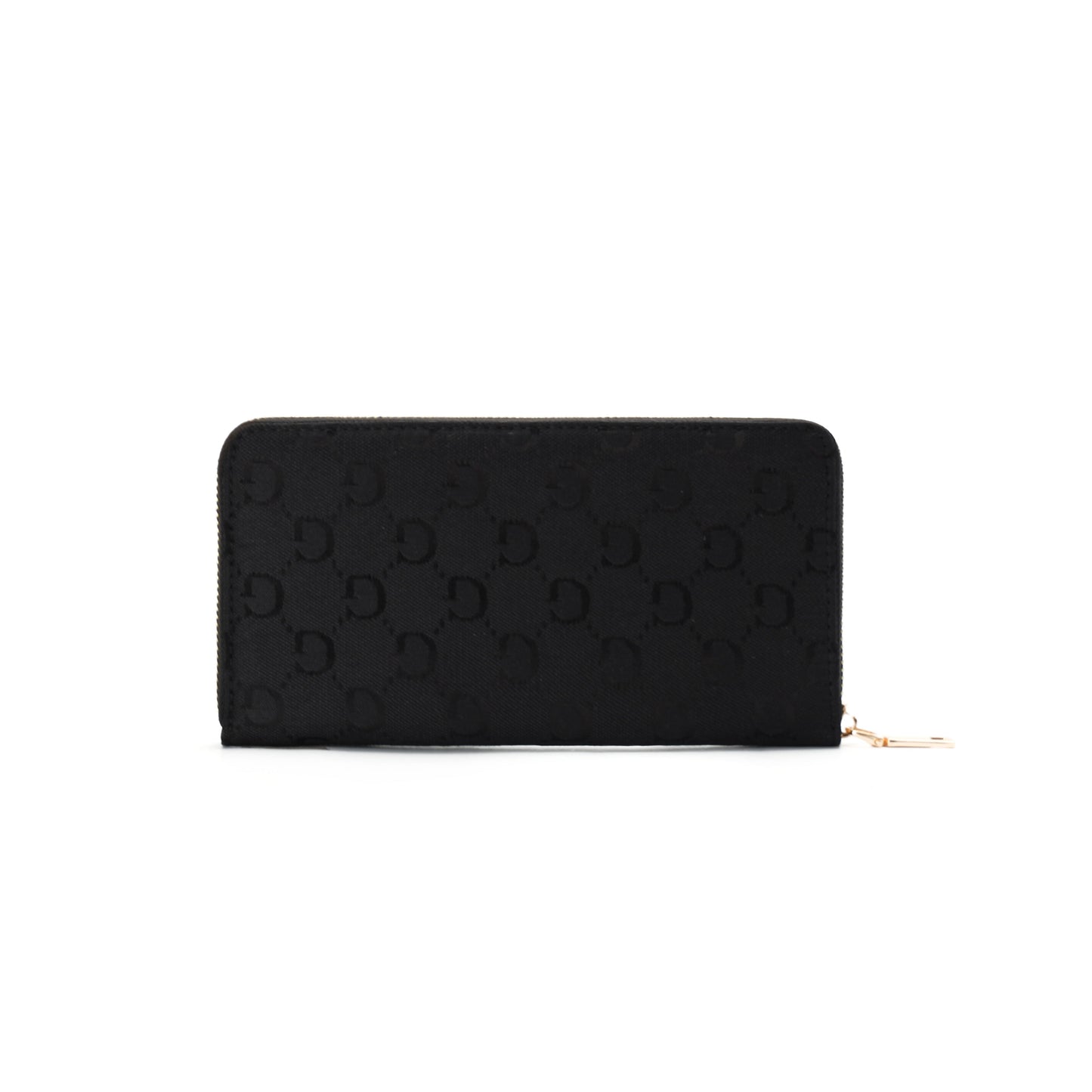 GESSY LOGO PRINT LONG PURSE WITH BOW TIE IN BLACK
