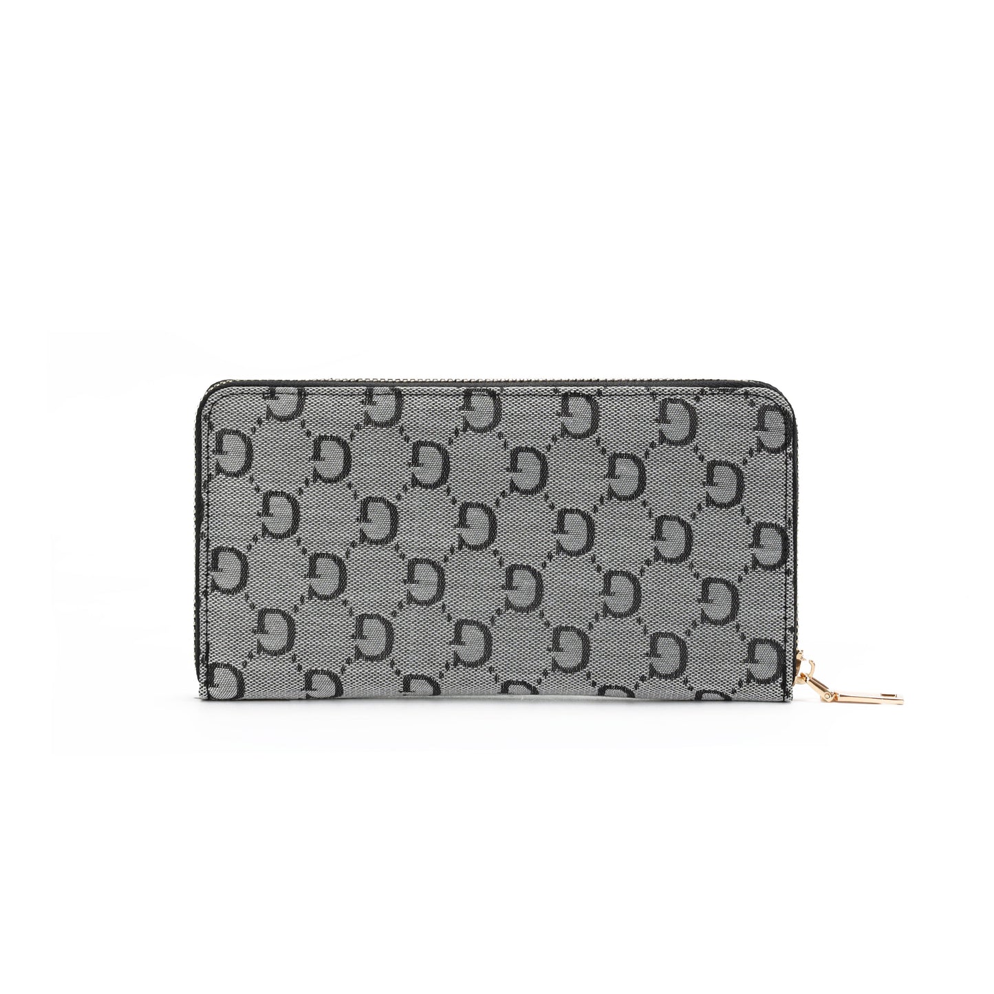 GESSY LOGO PRINT LONG PURSE WITH BOW TIE IN GREY