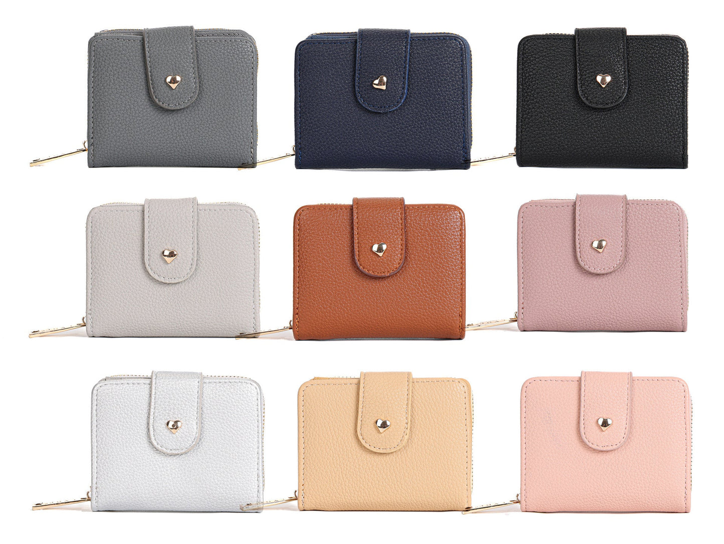 GESSY SOLID COLOR SMALL FOLD PURSE