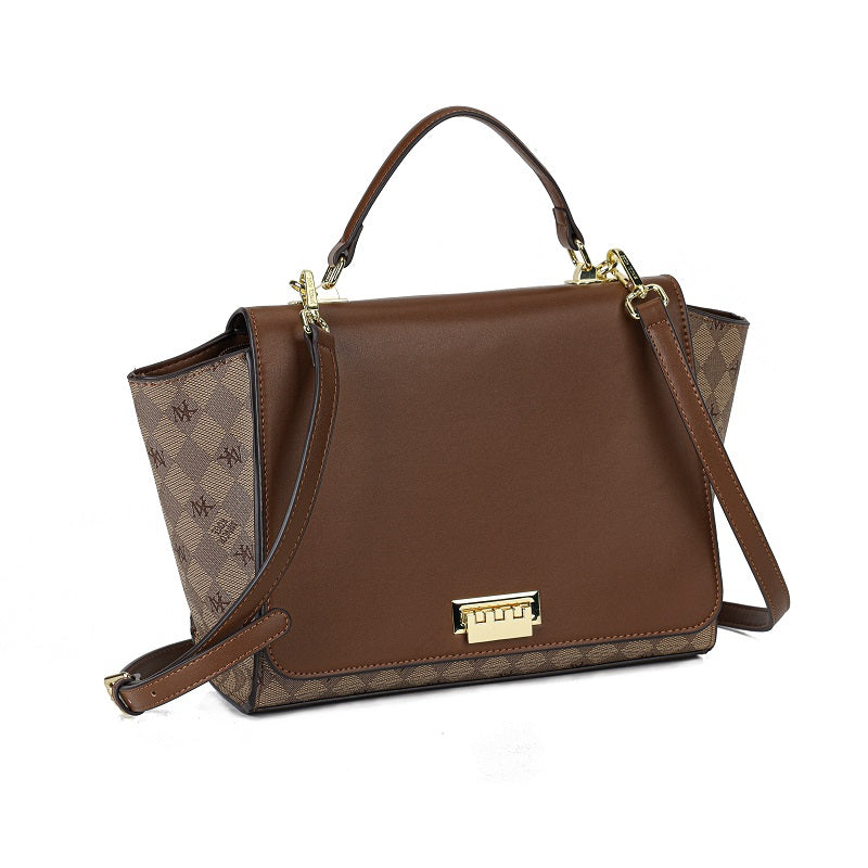 GESSY TRAPEZE SATCHEL FLAP TOTE BAG