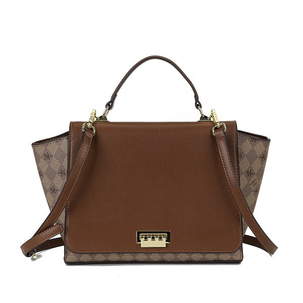 GESSY TRAPEZE SATCHEL FLAP TOTE BAG