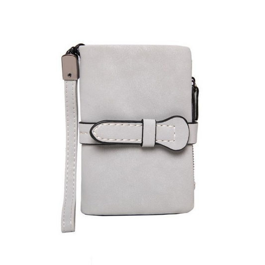 GESSY DOUBLE-LOCKED PURSE WALLET IN GREY