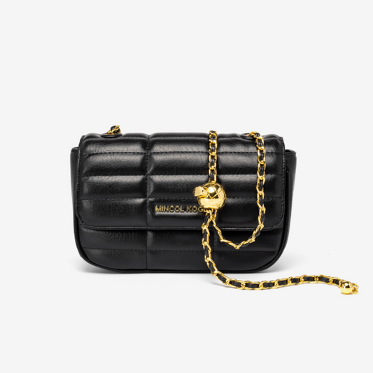 GESSY SMALL QUILTED CROSSBODY BAG IN BLACK