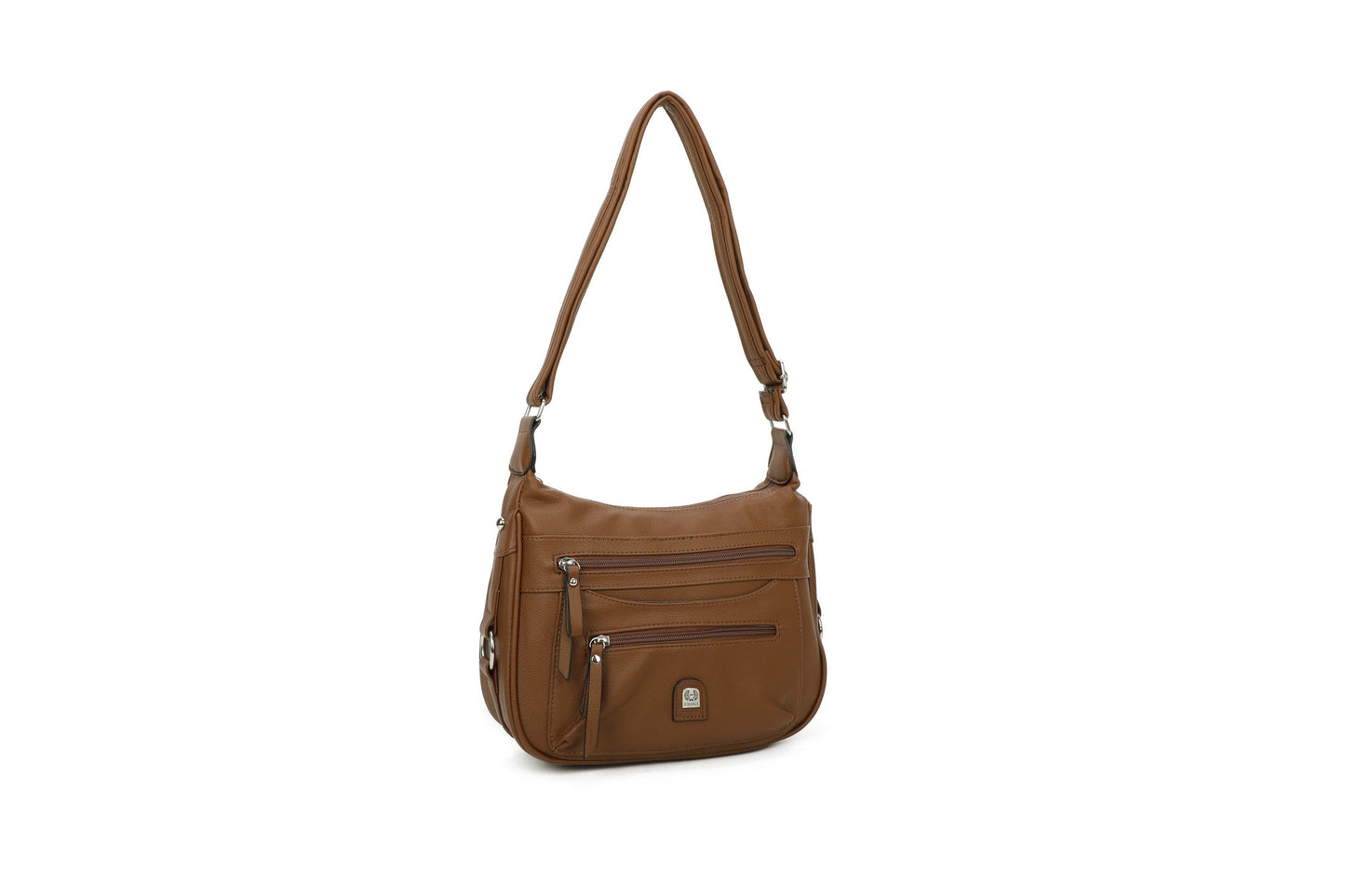 GESSY ZIP CROSSBODY BAG IN BROWN