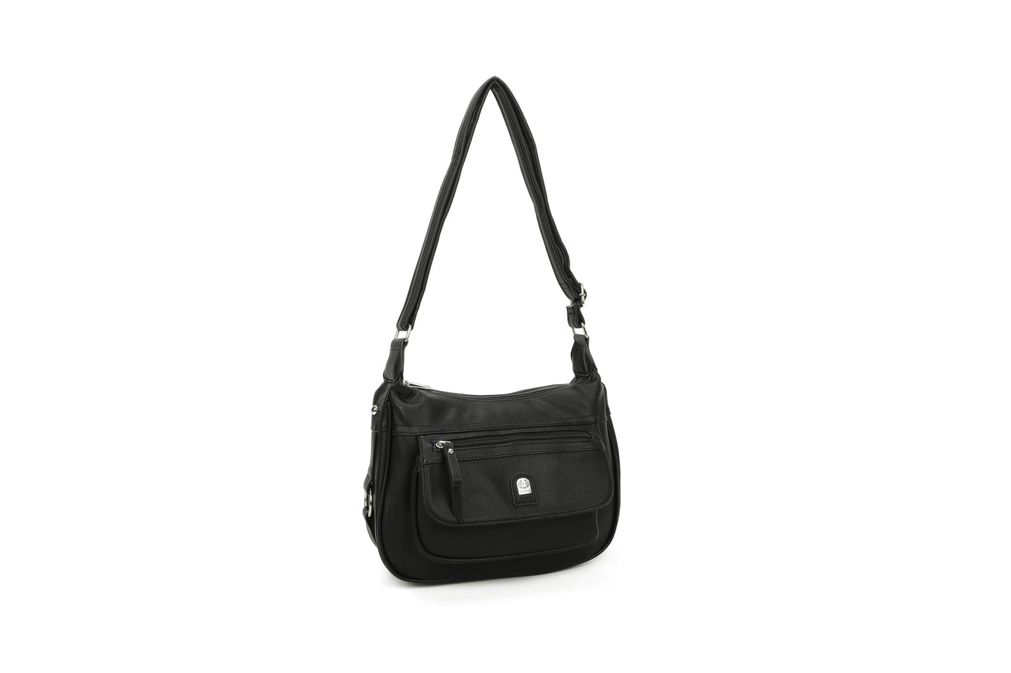GESSY PU LEATHER CROSSBODY BAG IN BLACK