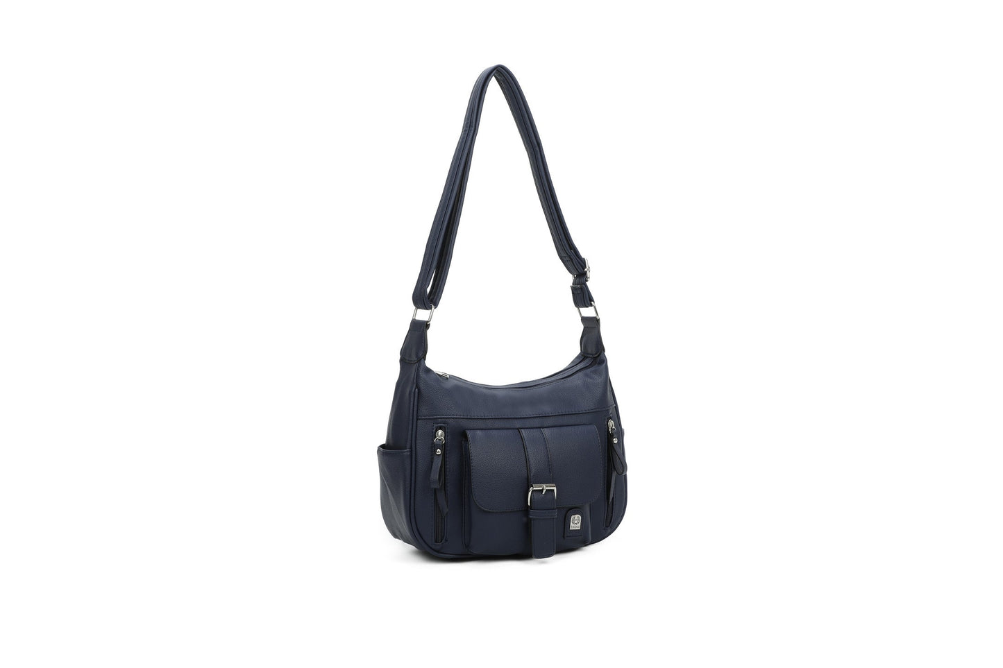 GESSY LARGE CAPACITY PU HANDBAG IN BLUE