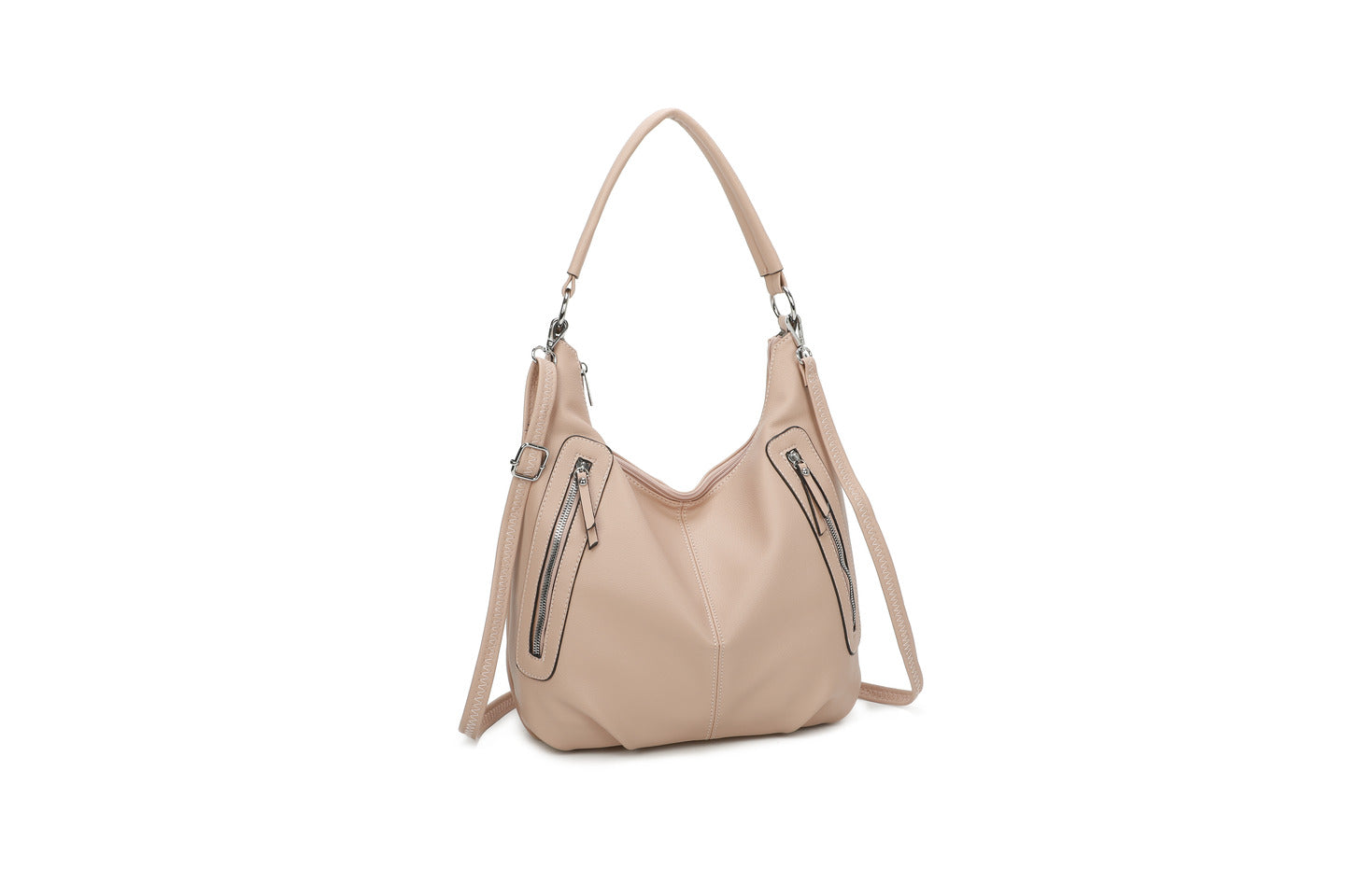 GESSY DOUBLE SIDE ZIP HANDBAG IN PINK