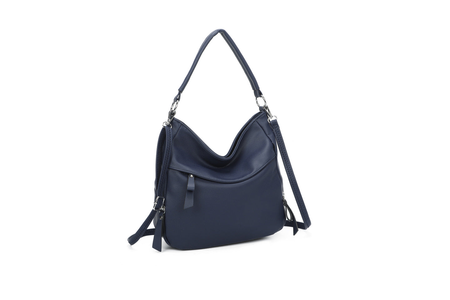 GESSY OPTIONAL SINGLE STRAP FRONT ZIP HANDBAG IN BLUE