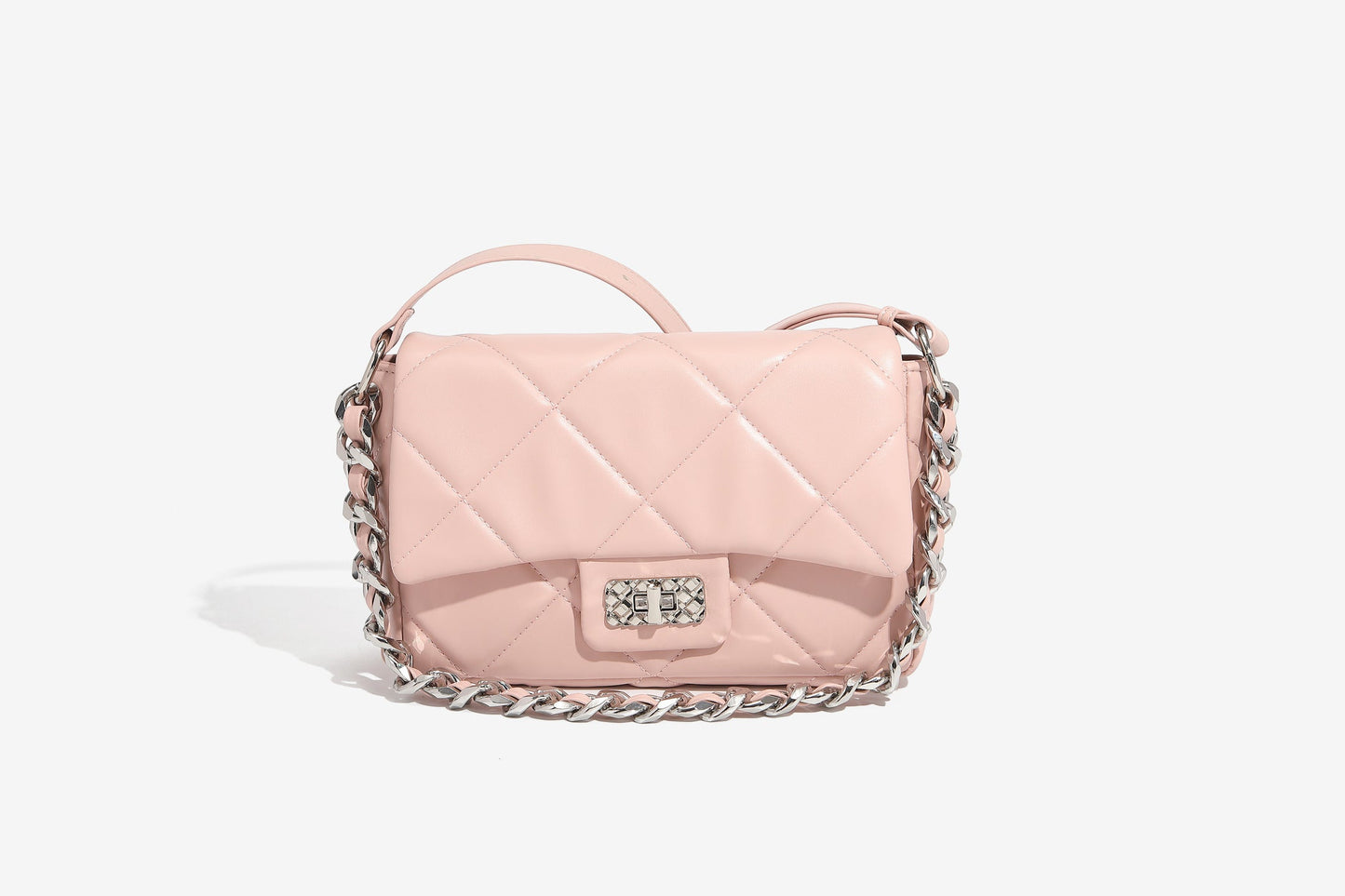 GESSY QUILTED CHAIN STRAP FLAP SHOULDER BAG