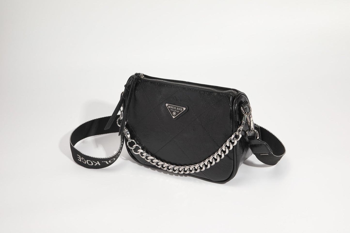 GESSY LOZENGE PATTERN BAG WITH CHAIN STRAP