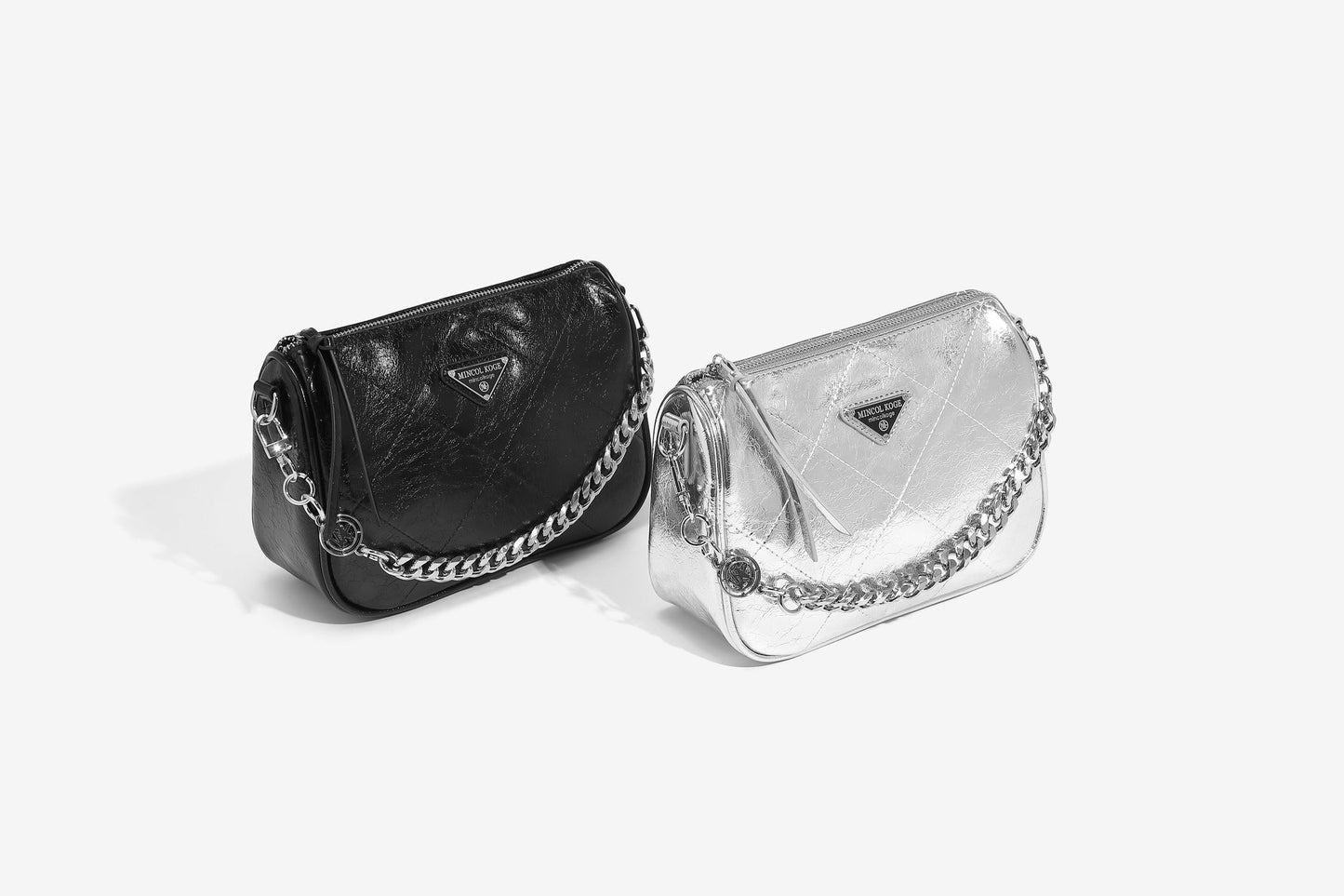 GESSY LOZENGE PATTERN BAG WITH CHAIN STRAP