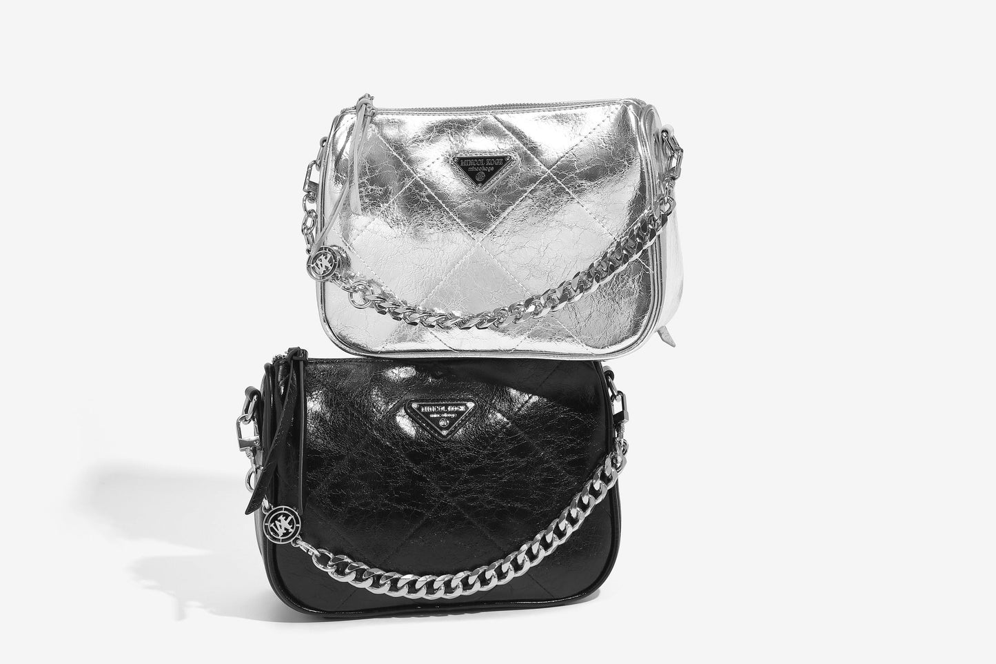 GESSY LOZENGE PATTERN BAG WITH CHAIN STRAP