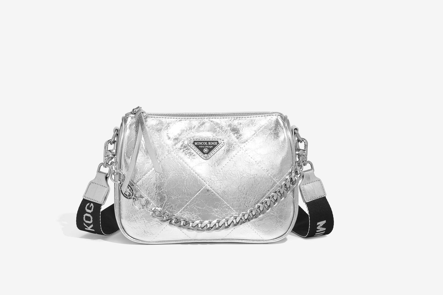 GESSY LOZENGE PATTERN BAG WITH CHAIN STRAP