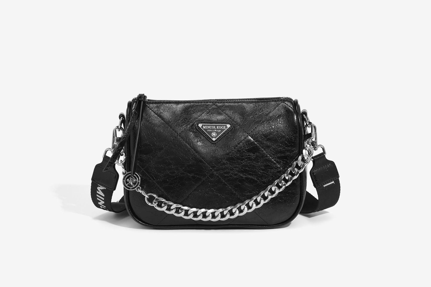 GESSY LOZENGE PATTERN BAG WITH CHAIN STRAP