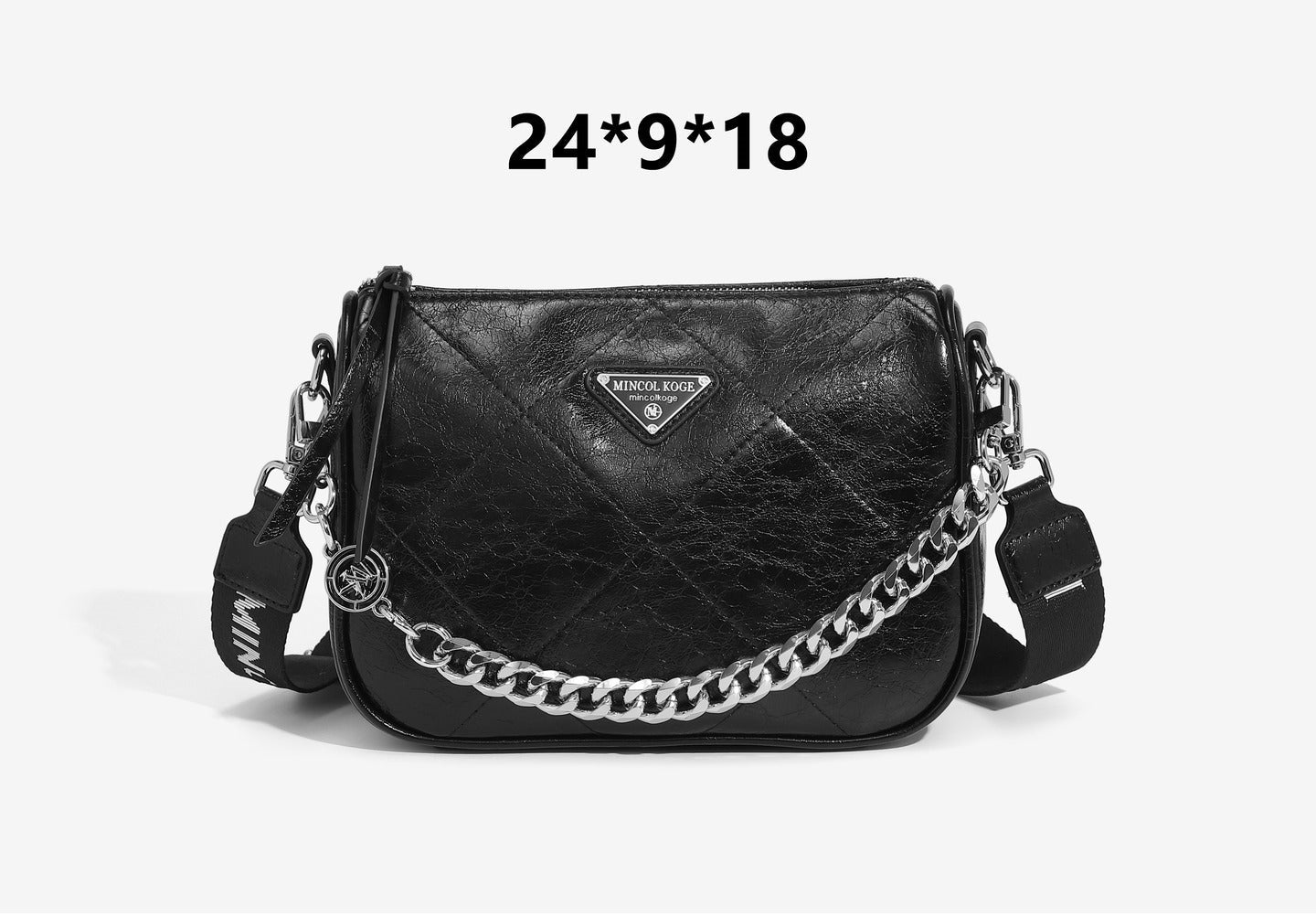 GESSY LOZENGE PATTERN BAG WITH CHAIN STRAP
