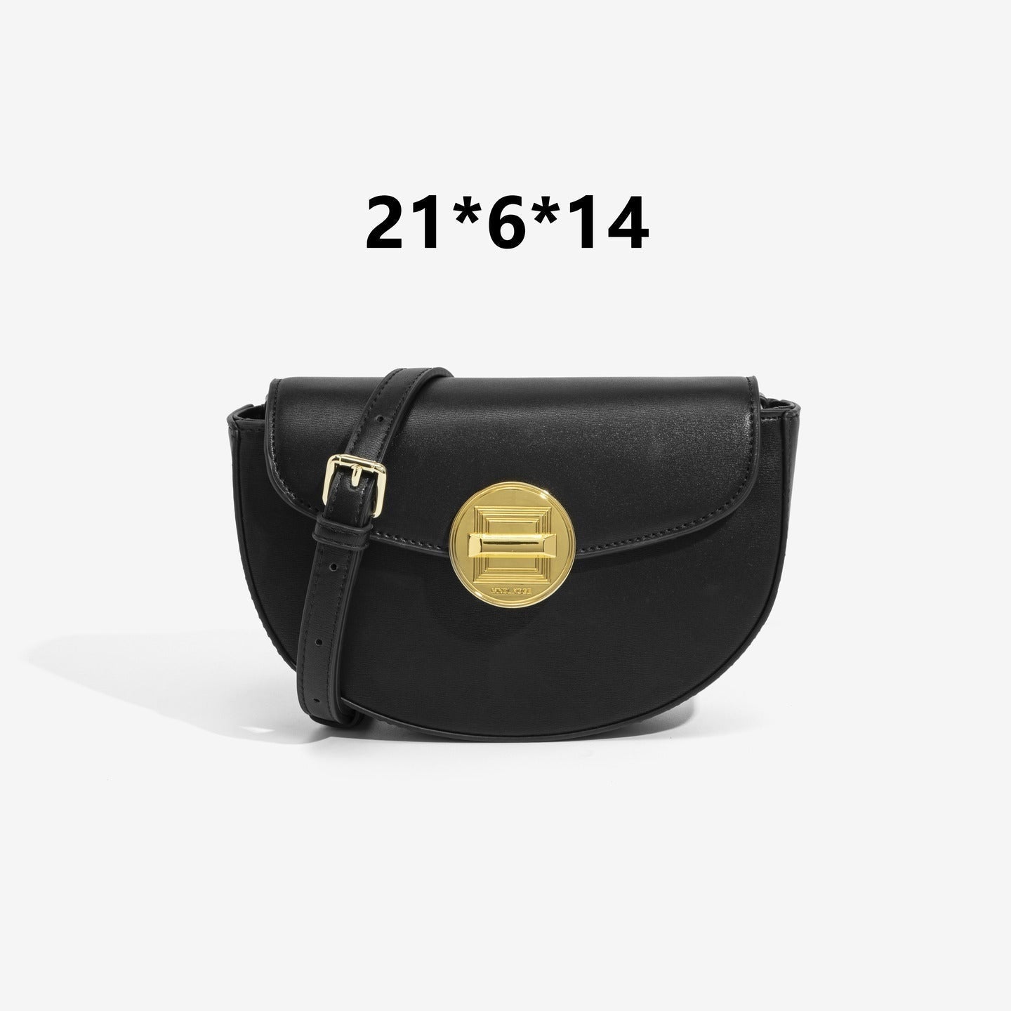 GESSY TWIST LOCK SEMI-CIRCULAR FLAP BAG IN KHAKI