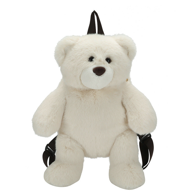 GESSY KID BACKPACK BEAR DOLL IN WHITE