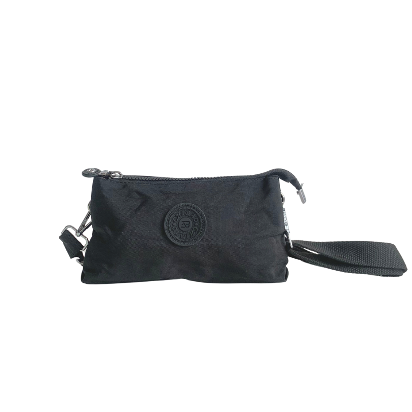 GESSY SMALL NYLON CLUTCH CROSSBODY BAG IN BLACK