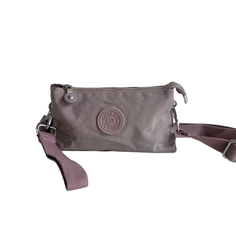 GESSY SMALL NYLON CLUTCH CROSSBODY BAG IN PINK