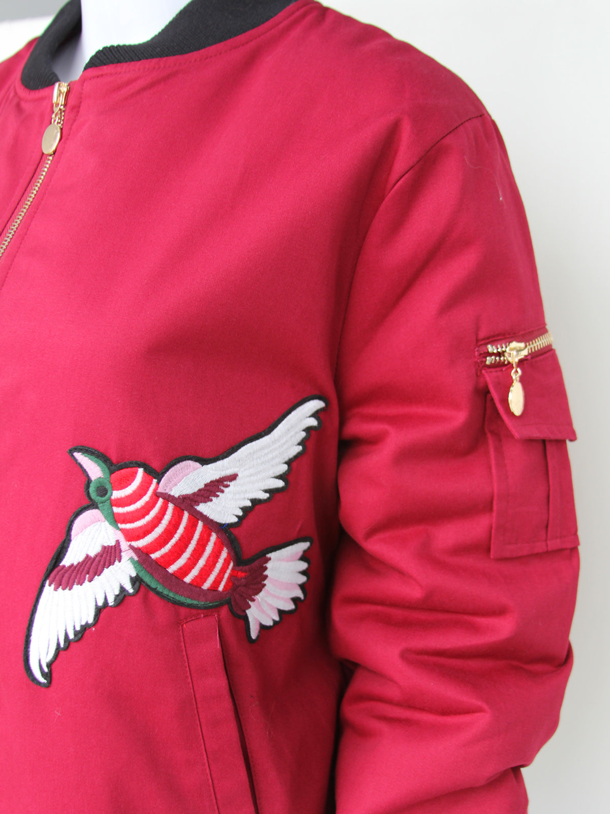 Anna Smith Winter warm Embroidered padded bomber jacket