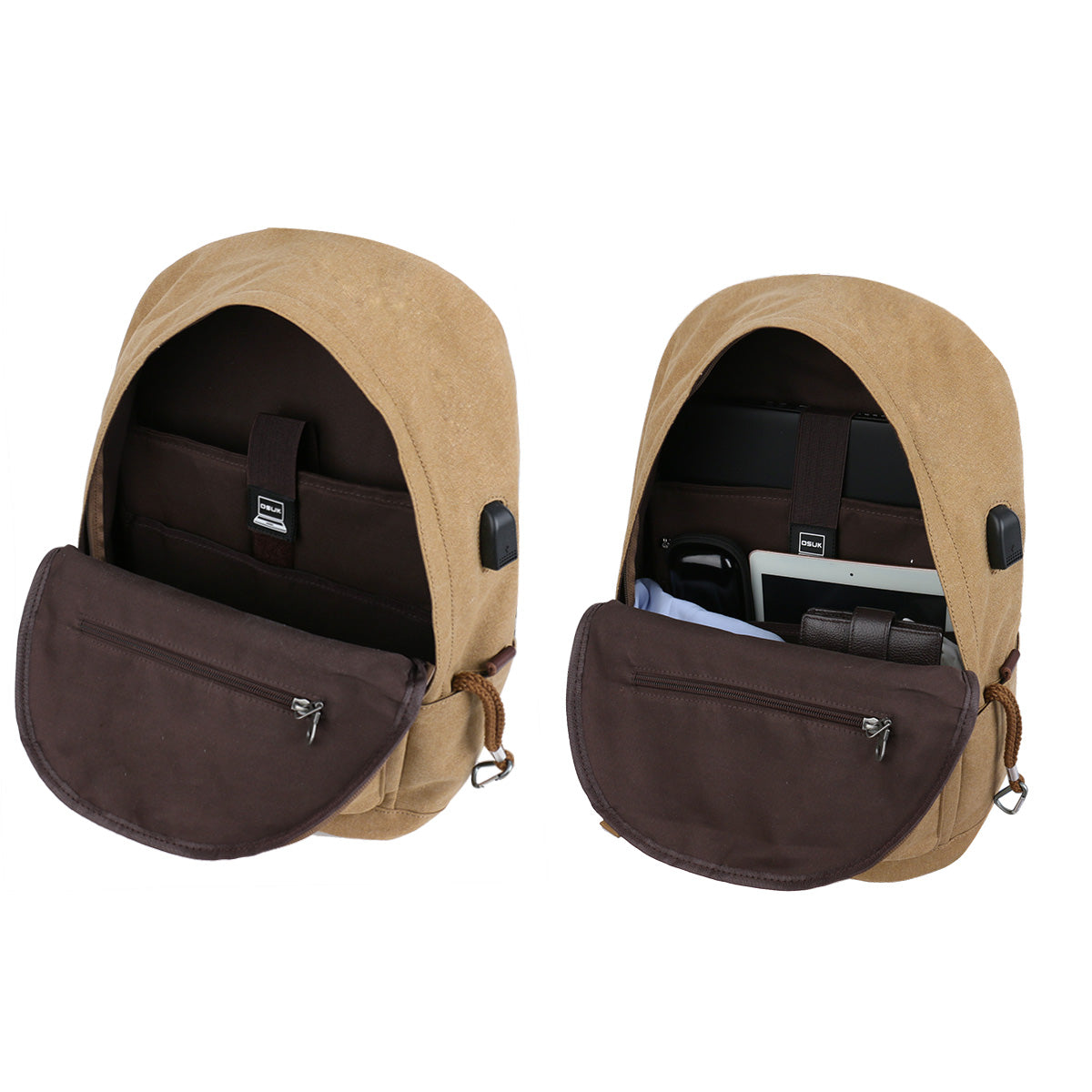 DSUK CANVA FUNCTIONAL BACKPACK IN KHAKI
