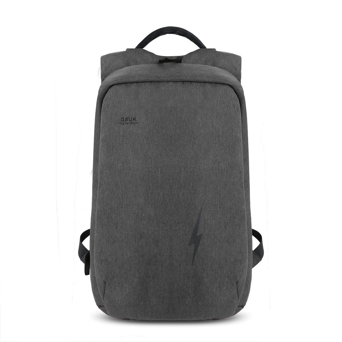 DSUK CUSHIONING STRAP LAPTOP BACKPACK IN BLACK WITH USB CHARGING PORT