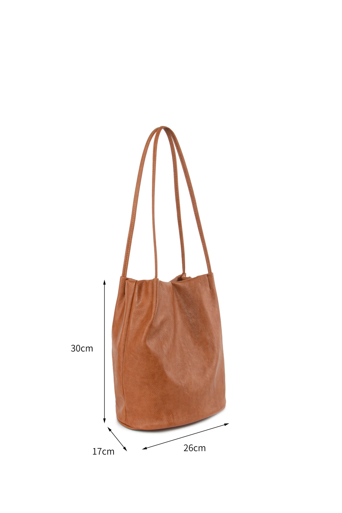 GESSY SOLID COLOR SHOULDER BAG LONG SHOULDER STRAP IN TAN