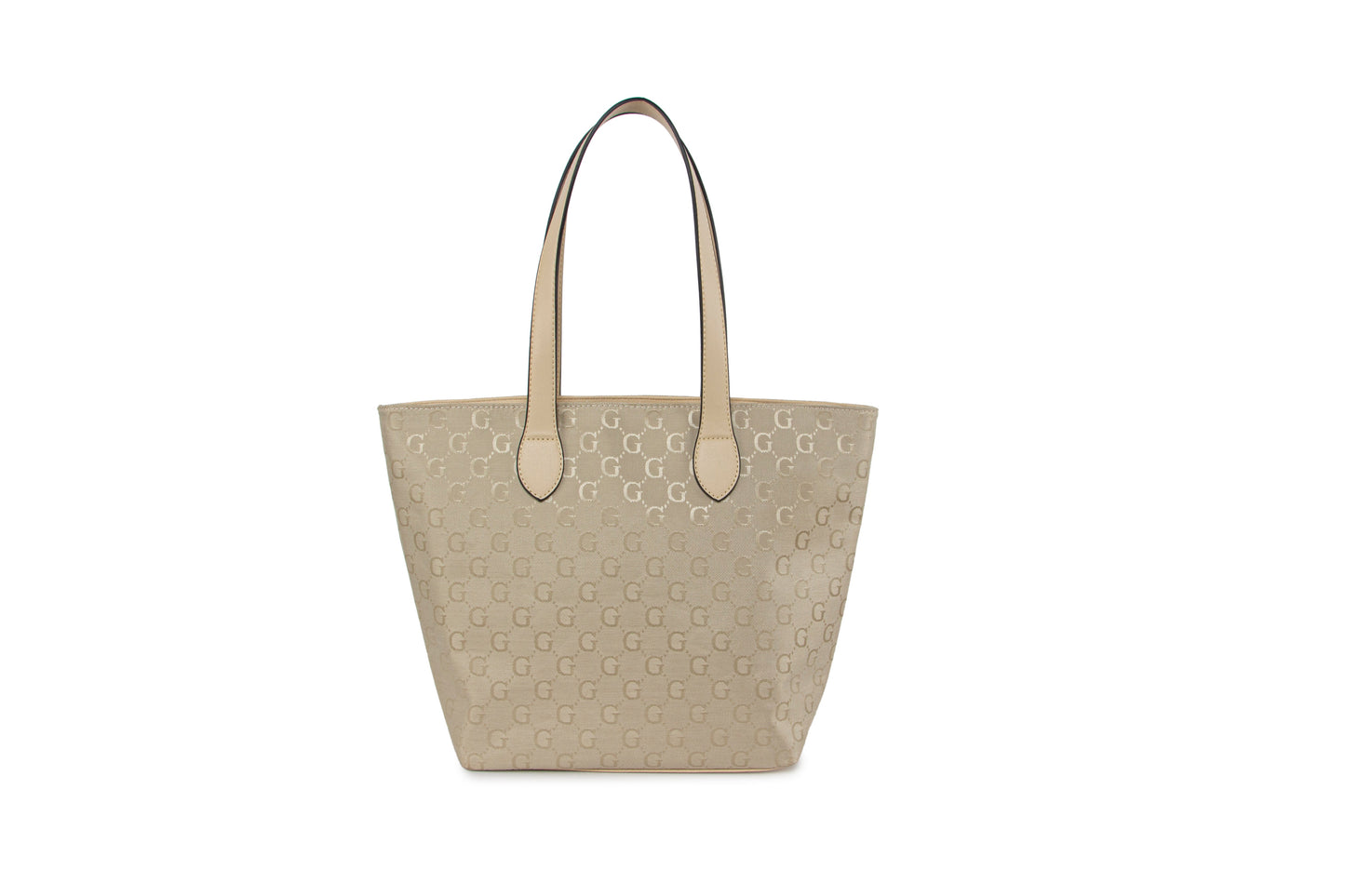 GESSY RETRO LOGO PRINT TOTE HANDBAG IN CREAM
