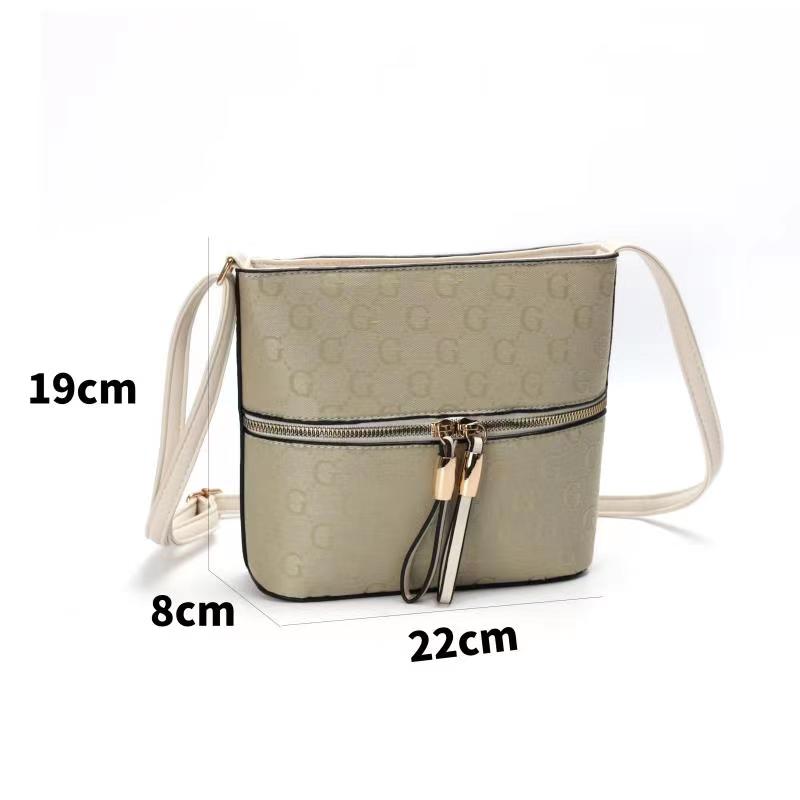GESSY CHECKERED DOUBLE-SIDED ZIP CROSSBODY BAG IN CREAM