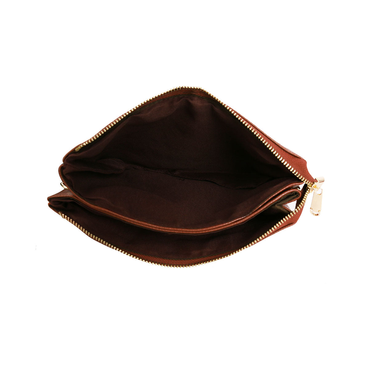 GESSY MEDIUM DOUBLE LAYERS CLUTCH BAG IN CAMEL