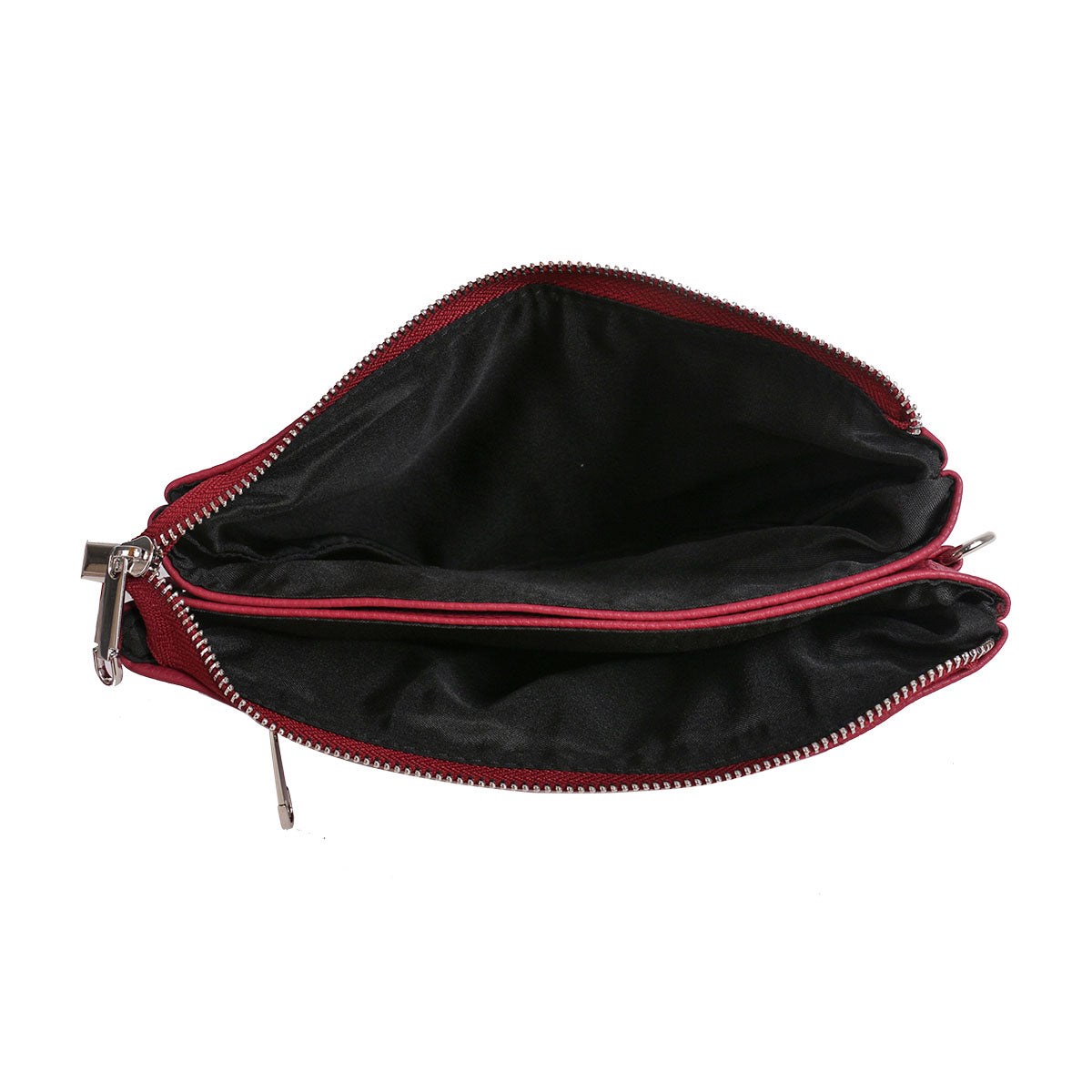 GESSY MEDIUM DOUBLE LAYERS CLUTCH BAG IN DARK PINK