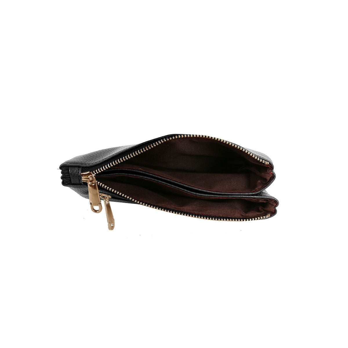 GESSY SMALL DOUBLE LAYERS CLUTCH BAG IN BLACK