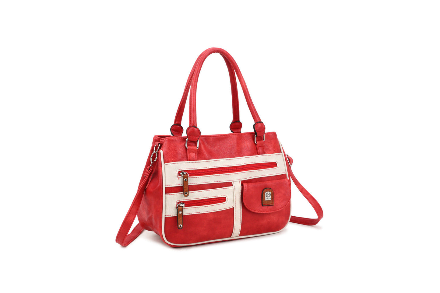 GESSY COLORBLOCK ZIP BAG IN RED